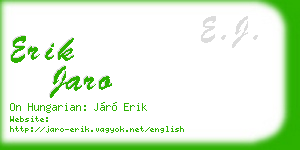 erik jaro business card
